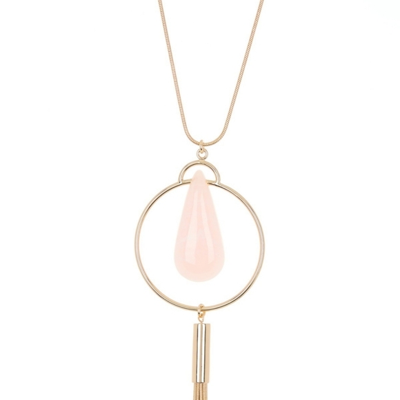 Trina Turk Circle Gem Tassel Necklace - Picture 5 of 7